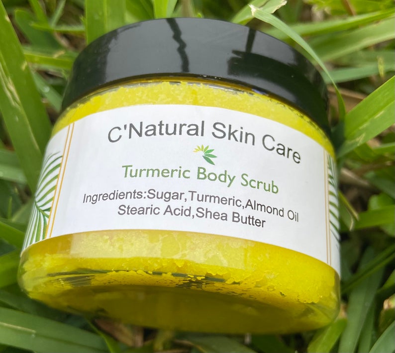 Handmade Turmeric Face & Body Exfoliating Scrub, Sugar Scrub, Moisturizing Scrub, Uplifting Scent