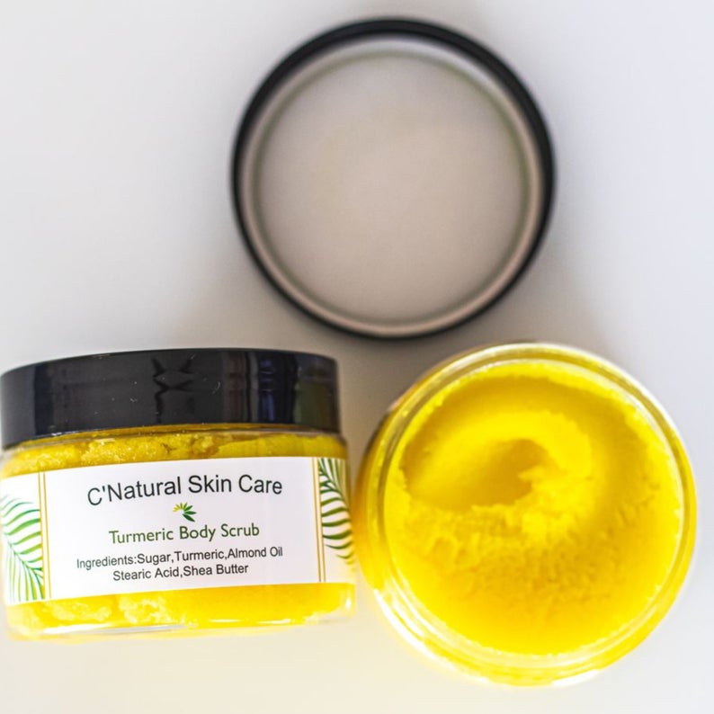 Handmade Turmeric Face & Body Exfoliating Scrub, Sugar Scrub, Moisturizing Scrub, Uplifting Scent